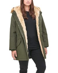 levi's women's bunny sherpa lined hooded coaches parka jacket