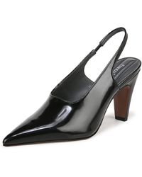 Franco Sarto - S Sorrento Pointed Toe Slingback Pump Black Glossy 5 M - Lyst