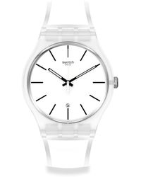 Swatch - Casual White Bio-sourced Quartz Watch White Trip - Lyst