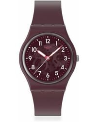 Swatch - Gent Biosourced Lacquered Watch Casual Plastic Red Quartz Waterproof Thru The Crown Glass - Lyst