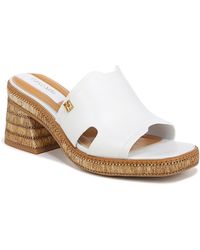 Franco Sarto - S Florence Fashion Slide Heeled Sandals White Leather 6.5 M - Lyst