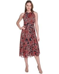 Tommy Hilfiger - Sleeveless Halter Neck Fit & Flare Midi Dress Lässiges Kleid - Lyst