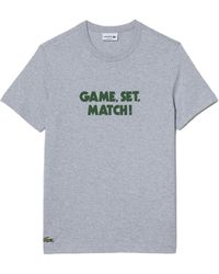 Lacoste - Short Sleeve Relaxed Fit Tee Shirt W/crocodile Wording - Lyst