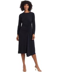 Maggy London - Long Sleeve Side Ruched Matte Jersey Dress Workwear Event Party Guest Of Wedding - Lyst