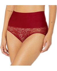 Maidenform - , Firm Control Shapewear, Smoothing Panty, Tame Your Tummy Toning Brief Underwear, Vintage Car Red Lace, Xx-large - Lyst