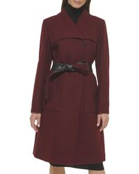 Cole Haan - Belted Coat Wool With Cuff Details - Lyst