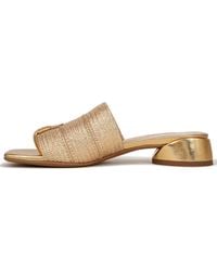 Franco Sarto - S Loran Slide Sandal Gold Stretch Raffia 8.5w - Lyst