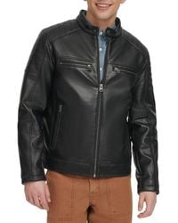 Levi's - Faux Leather Hooded Racer Jacket - Lyst