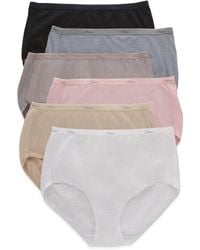 Hanes Womens Ribbed Cotton Brief Underwear, 6-Pack Kuwait