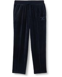 Emporio Armani - Jacquard Chenille Trousers With Pintuck Detail And Bold Logo Sweatpants - Lyst