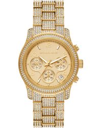 Michael Kors - Runway Chronograph Gold-tone Stainless Steel Watch - Lyst