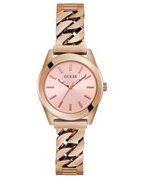 Guess - Rose Gold Tone G-link Pink Dial Rose Gold Tone - Lyst