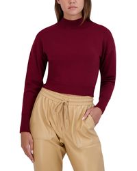 BCBGeneration - Fitted Long Dolman Sleeve Sweater Mock Neck Back Cut Out Tie Top - Lyst
