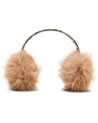 Steve Madden - Fur Earmuff With Faux Snakeskin Band - Lyst