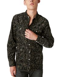 Lucky Brand - Corduroy Printed Western Long Sleeve Shirt Black Multi - Lyst