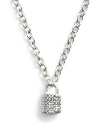 COACH - S Signature Quilted Padlock Pendant Necklace - Lyst
