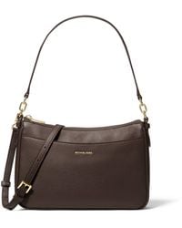 Michael Kors - Jet Set Medium Pebbled Leather Convertible Crossbody Bag - Lyst