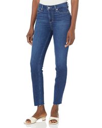 PAIGE - Hoxton Ankle W/raw Hem High Rise Skinny Cropped In Chapel - Lyst