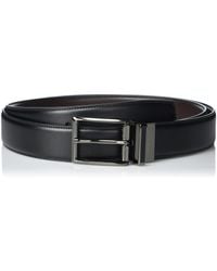 Perry Ellis - Reversible Leather Belt With Stitch And Carbon Fiber Keeper - Lyst