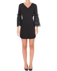 Tahari - By Arthur S. Levine Petite Size V Neck Shift Dress With Lace Bell Sleeve Details - Lyst