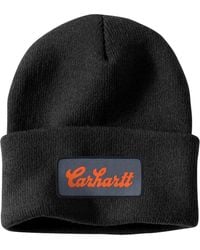 Carhartt - Knit Cuffed Script Patch Beanie - Lyst