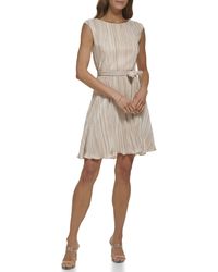DKNY - Cap Sleeve Pleated Jersey Dress - Lyst