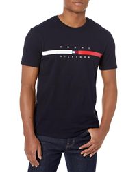 Tommy Hilfiger - Mens Short Sleeve Flag Stripe T-shirt T Shirt - Lyst