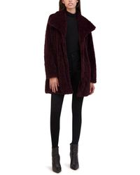 Kenneth Cole - Cozy Lightweight Textured Faux Fur Coat With Envelope Collar - Lyst
