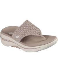 Skechers - Women's Go Walk Arch Fit Sandal - Spellbound, Taupe, 5 - Lyst