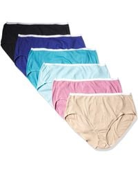 Hanes - Just My Size Womens Ribbed Cotton 6-pack Briefs - Lyst