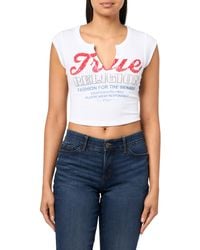 TRUE RELIGION - Vintage V Notch Rib Top - Lyst