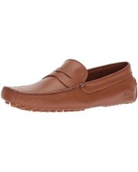 lacoste mens shoes slip on leather loafers