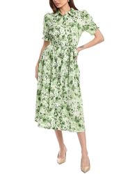 Anne Klein - Printed Sateen Shirtdress - Lyst
