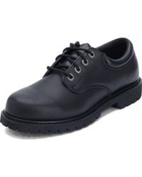 skechers mens black leather shoes