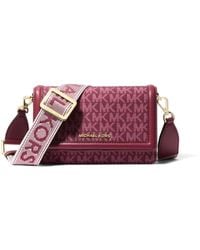 Michael Kors - Jet Set Small Logo Print Woven Smartphone Crossbody Bag - Lyst