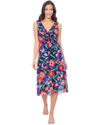 Gottex - Standard Marguerite V Neck Asymmetrical Ruffle Midi Wrap Mesh Dress Swim Cover Up - Lyst