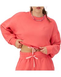 Champion - , , Pullover Sweatshirt With Drawstring, Crew For , High Tide Coral C Logo, X-small - Lyst