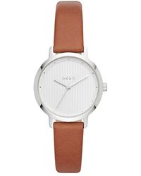 dkny leather strap watch