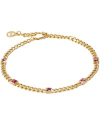 ALEX AND ANI - Aa73982310sg,birthstone Curb Chain Bracelet,shiny Gold,pink,october - Lyst