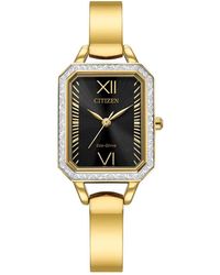 Citizen - Eco-drive Dress Classic Crystal Watch In Gold-tone Stainless Steel - Lyst