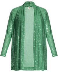 Anne Klein - Plus-size Drape Front Sequin Cardigan-style Jacket - Lyst