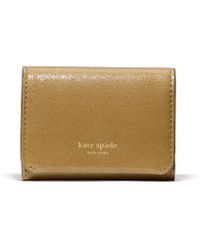 Kate Spade - Halo Glazed Leather Card Case Trifold Wallet - Lyst