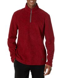 G.H. Bass & Co. Big Arctic Terrain Long Sleeve 1/4 Zip Fleece Pullover - Red