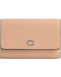 COACH - Polished Pebble Leather Essential Medium Flap Wallet - Lyst