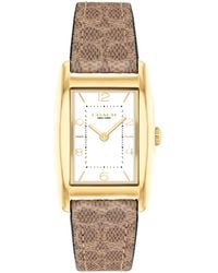 COACH - 2h Quartz Tank Watch With Crystal-set Link Bracelet - Water Resistant 3 Atm/30 Meters - Gift For Her - Premium Fashion Timepiece - Lyst