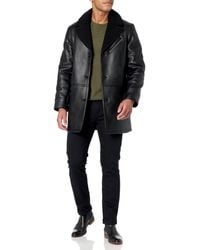 Andrew Marc - Long Faux Fur Inside Condore Jacket Collar Tab Buckle - Lyst