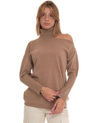 Guess - Long Sleeve Eve Cutout Shoulder Sweater - Lyst