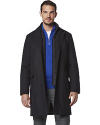 Andrew Marc - Mid Length Water Resistant Wool Jacket With Inner Bib - Lyst