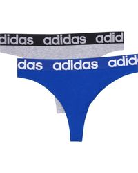 adidas - Comfort Cotton Thong Underwear Panty-2 Pack - Lyst