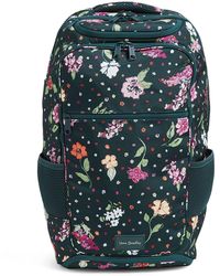 Vera Bradley Womens Recycled Lighten Up Reactive Journey Backpack Bookbag - Green